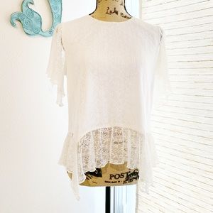 SMYM Asymmetrical Lace Top